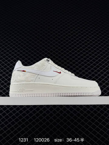 Nike Air Force 1 07 White Cream With Red Accents 36-45 Casual - Unisex (BS-73374)