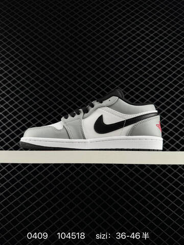Jordan Air Jordan 1 Low Light Grey White Black Red EU 36-46 Sneaker - Unisex BS-79518