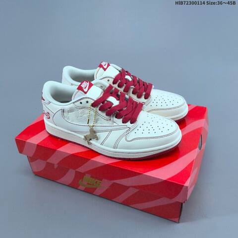 Nike Air Jordan 1 Low White Varsity Red 36 45 Casual - Unisex (BS-66973)