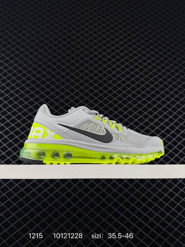 Nike Air Max 2013 White Gray Black Neon Yellow 35 5-46 Running - Unisex (BS-73679)