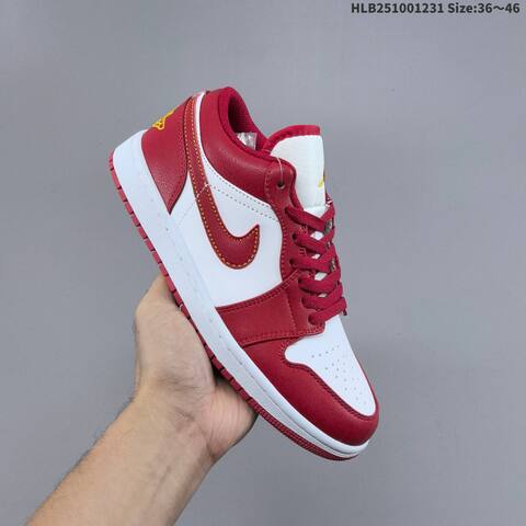 Jordan Air Jordan 1 Low Red White 36 46 Basketball - Unisex (BS-67160)