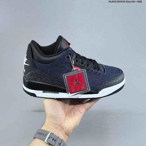 Jordan Air Jordan 3 Retro SP x Levi s Navy Denim Black White Red 36 46B Basketball - Women's (BS-66134)