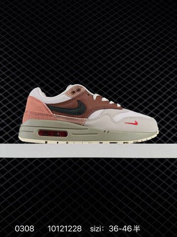 Nike Air Max 1 Pink Brown Cream With Black Swoosh 36-46 5 Lifestyle - Unisex (BS-72735)