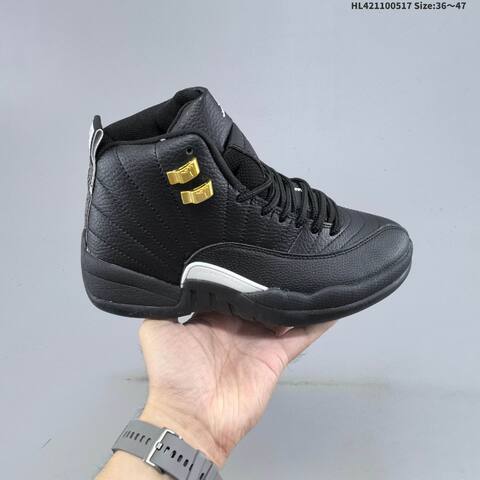Jordan Air Jordan 12 Retro Black White Gold 36 47 Basketball - Unisex (BS-65938)