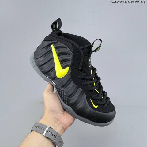 Nike Air Foamposite Pro Black Neon Volt Grey EU 40-47 Basketball Shoe - Men s BS-60666