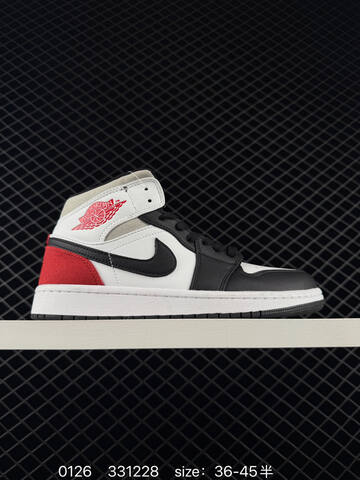 Jordan Air Jordan 1 Mid Black White Yellow EU 36-45 Sneaker - Unisex (BS-79758)
