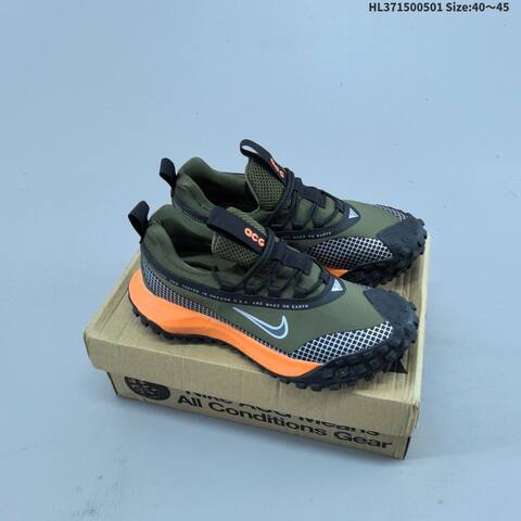 Nike ACG Mountain Fly Low GTX SE Grey Black Maroon Olive Green Black Orange EU 40-45 Trail Shoe - Men s BS-60562