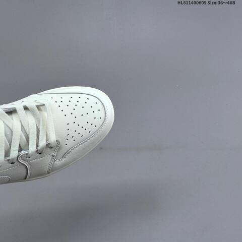 Nike Air Jordan 1 Low White Grey With Red Accents 36 46B Basketball - Women's (BS-65801)