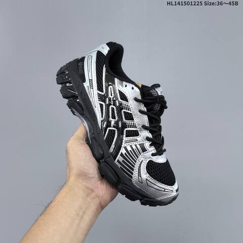 ASICS Gel-Kayano 12 Black Silver EU 36-45 Running Shoe Running Sneakers - Unisex (BS-69129)
