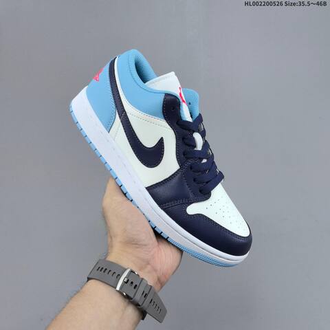 Jordan Air Jordan 1 Low White Navy University Blue Pink EU 35 5-46 Basketball - Unisex BS-65874