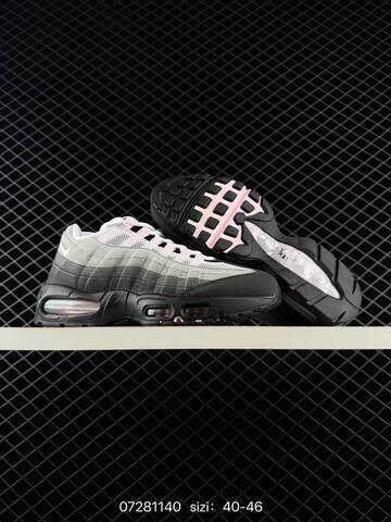 Nike Air Max 95 Black Grey White Pink 40-46 Running - Men's (BS-70055)