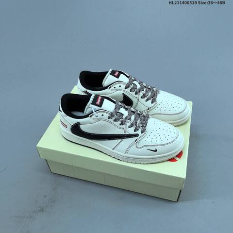 Nike Air Jordan 1 x Travis Scott White Black Teal 36 46B Lifestyle - Women's (BS-65929)