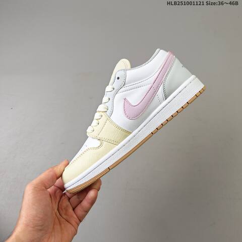 Jordan Air Jordan 1 Low White Cream Pink Gum EU 36-46 Casual - Unisex (BS-63301)