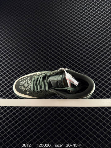 Jordan Air Jordan 1 Low Travis Scott Reverse Mocha Chrome Hearts Custom Dark Green Off White EU 36-45 Sneaker - Unisex BS-80929