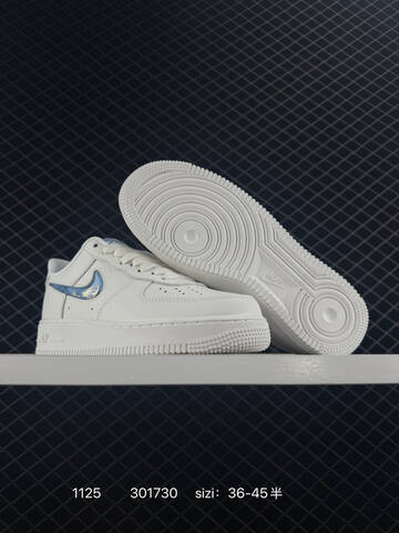 Nike Air Force 1 07 White With Blue Swoosh EU 36-45 Lifestyle - Unisex (BS-74018)