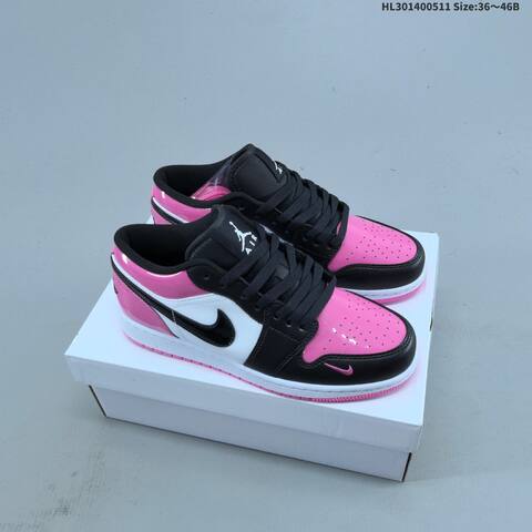 Jordan Air Jordan 1 Low Black White Pink EU 36-46 Basketball - Unisex (BS-65993)