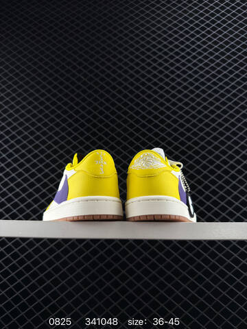 Jordan Travis Scott x Air Jordan 1 Low Yellow White Purple Sail Gum Brown EU 36-45 Sneaker - Unisex BS-80837