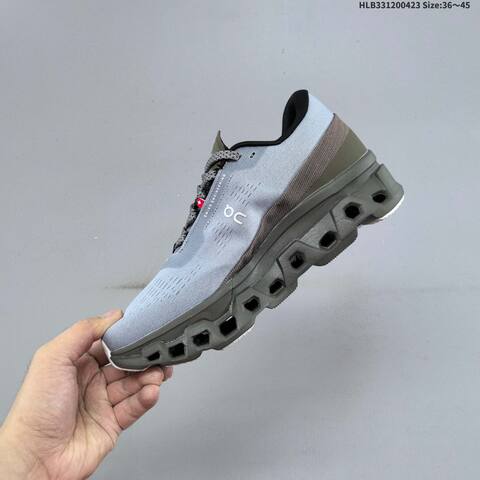 On Cloudmonster 2 Pleasures Mist Grey Olive Silver Black EU 36-45 Running Shoe Running Sneakers - Unisex (BS-69584)