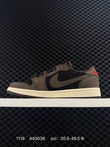 Jordan Air Jordan 1 Low Travis Scott Fragment DM7866-140 Black White Olive Cream Red EU 35 5-48 5 Sneaker - Unisex (BS-80244)