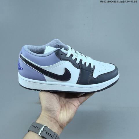 Jordan Air Jordan 1 Low White Dark Gray Light Purple 35 5-47 5 Basketball - Unisex (BS-66181)