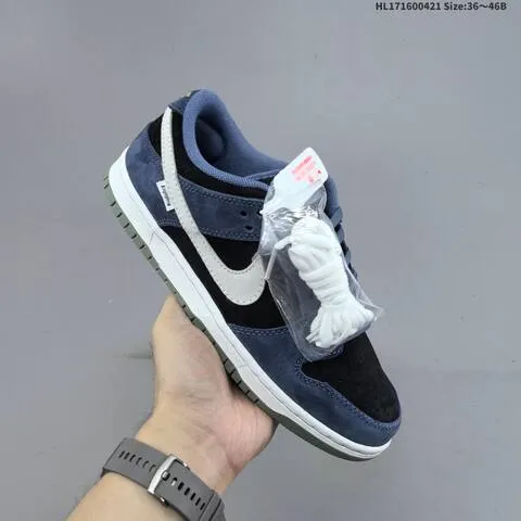 Nike SB Dunk Low Navy Black Light Grey White Olive EU 36-46 Skate Shoe - Unisex BS-60596