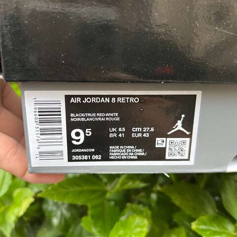 Jordan Air Jordan 8 Retro 305381-062 Black True Red White Gunmetal EUR 43 Basketball Shoe - Men s BS-87312