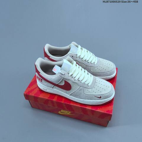 Nike Air Force 1 07 Low Beige White Red EU 36-45 Sneaker - Unisex (BS-60063)