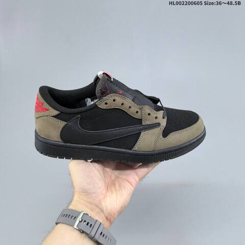 Jordan Travis Scott x Air Jordan 1 Low Velvet Brown Black EU 36-48 5 Casual - Unisex (BS-65804)