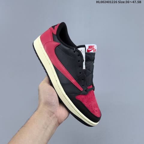 Jordan Travis Scott x Air Jordan 1 Low Black Red EU 36-47 5 Lifestyle - Unisex (BS-67270)
