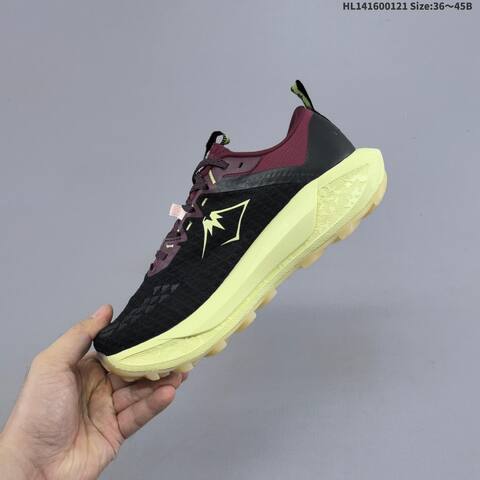 ASICS GEL TRABUCO 13 Black Burgundy Neon Yellow EU 36-45 Trail Shoe Trail Running Sneakers - Unisex (BS-69047)