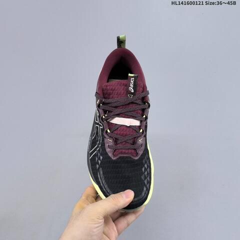 ASICS GEL TRABUCO 13 Black Burgundy Neon Yellow EU 36-45 Trail Shoe Trail Running Sneakers - Unisex (BS-69047)