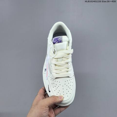 Nike Air Jordan 1 White Gray Purple 36 45 Lifestyle - Unisex (BS-67268)