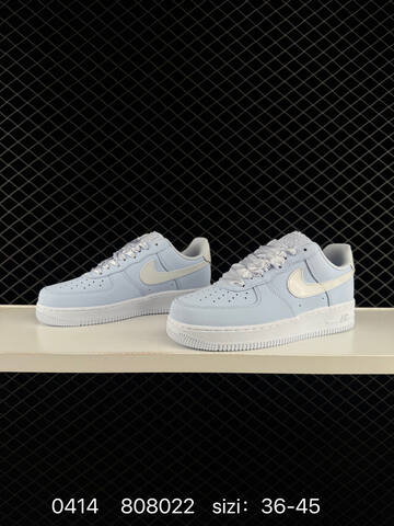 Nike Air Force 1 07 Pale Blue With White Swoosh White Midsole Satin Laces EU 36-45 Lifestyle - Unisex BS-72104