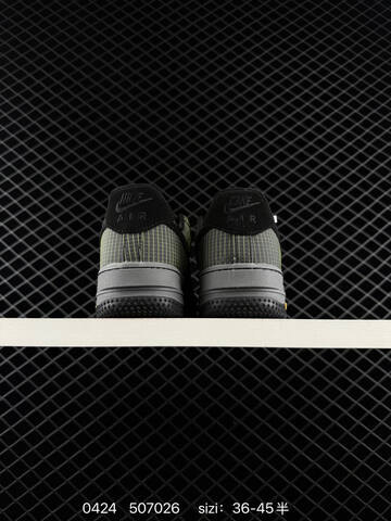 Nike Air Force 1 Black With Neon Yellow Grid Pattern Grey Midsole Black Outsole EU 36-45 Half Sizes Available Lifestyle - Unisex BS-71898