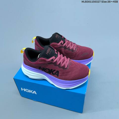 HOKA ONE ONE Bondi 8 Grey Black Red Purple Yellow EU 36-45 Running Shoe Running Sneakers - Unisex (BS-69372)