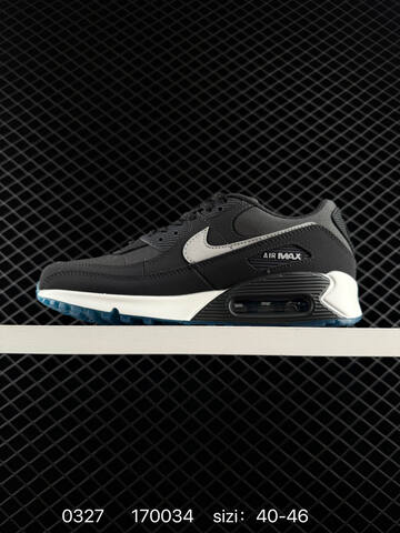 Nike Air Max 90 Black Grey White Blue EU 40-46 Lifestyle - Men's (BS-72442)