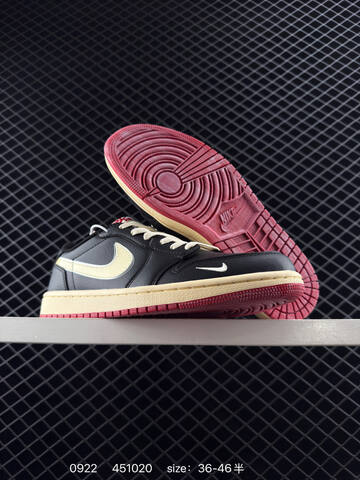 Jordan Air Jordan 1 Low OG Nigel Sylvester Nitro 2 0 Black Pale Vanilla Red EU 36-46 Sneaker - Unisex (BS-80653)