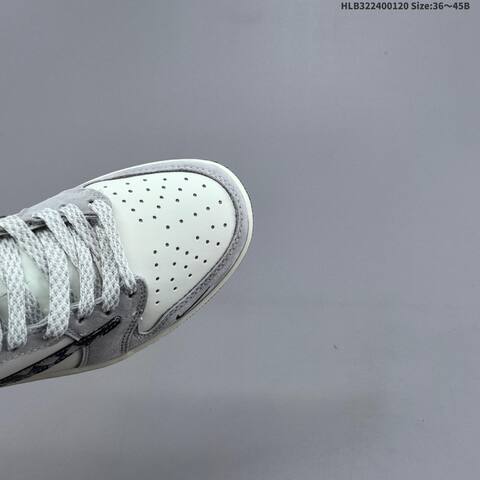 Nike Air Jordan 1 Low White Grey Navy 36 45 Basketball - Unisex (BS-66910)