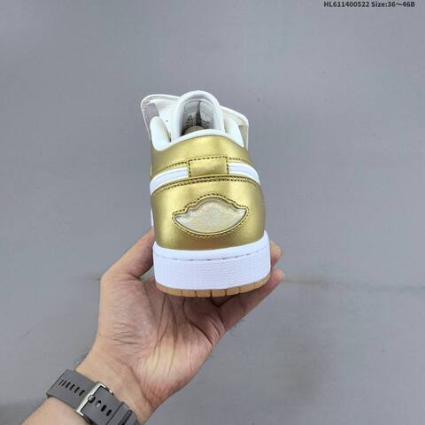 Jordan Air Jordan 1 Low Gold White EU 36-46 Basketball - Unisex (BS-65903)