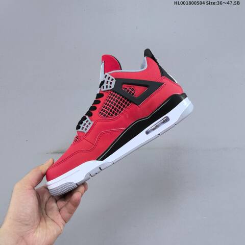 Jordan Air Jordan 4 Retro Toro Bravo Red Black White 36 47 5 Basketball - Unisex (BS-66051)