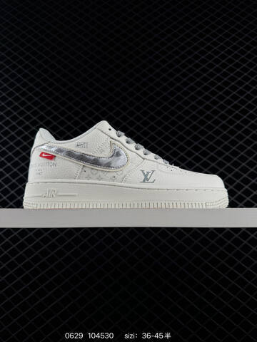 Nike Air Force 1 07 LV8 Off White Black Silver EU 36-45 Sneaker - Unisex (BS-70525)