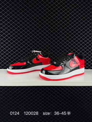 Nike Air Force 1 07 Low Black Red Patent With White Midsole EU 36-45 5 Lifestyle - Unisex (BS-72989)