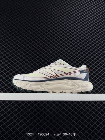 HOKA ONE ONE Mafate Speed 2 Off White Pale Yellow Dark Green Maroon EU 36-45 Trail Shoe Trail Running Sneakers Unisex BS-86411
