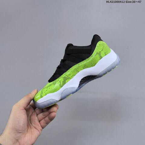 Jordan Air Jordan 11 Retro Low Black Volt Green White And White Yellow EU 36-47 Basketball - Unisex (BS-66217)
