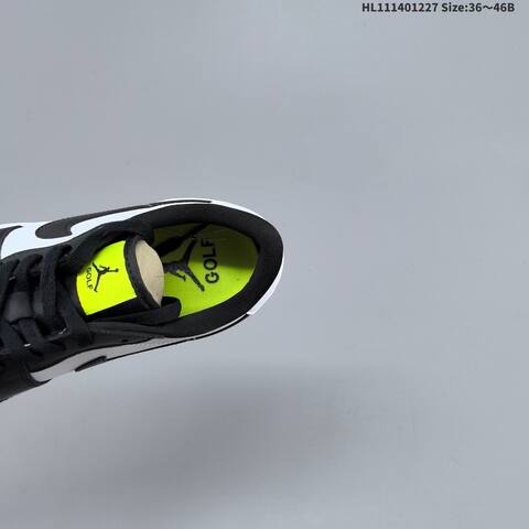 Nike Air Jordan 1 Low Black White With Neon Yellow Accents 36 46B Casual - Women s BS-67249
