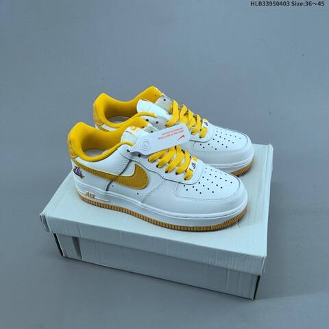 Nike Air Force 1 07 Black White Yellow EU 36-45 Sneaker - Unisex BS-60949