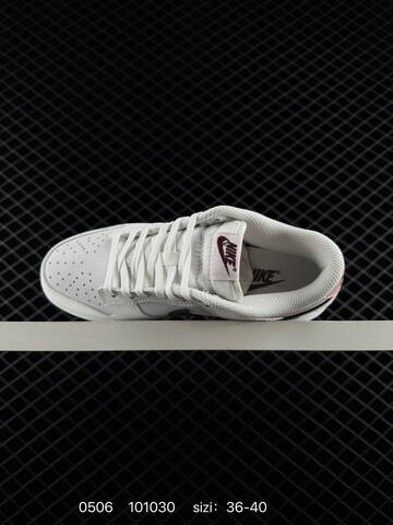 Nike Dunk Low White Burgundy Pink EU 36-40 Skate - Unisex (BS-71652)