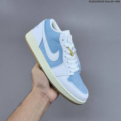 Jordan Air Jordan 1 Low Worn Blue White Light Blue 36 46B Basketball - Women's (BS-67102)