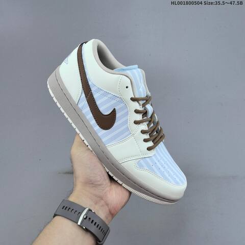 Jordan Air Jordan 1 Low White Light Blue Brown 35 5-47 5 Basketball - Unisex BS-66045