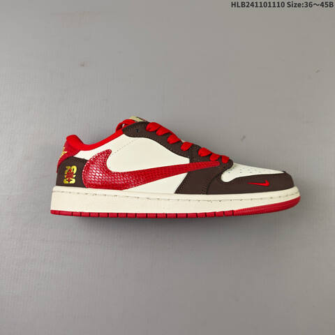 Jordan Air Jordan 1 Low x Travis Scott Brown White Red EU 36-45 Casual - Unisex (BS-63868)